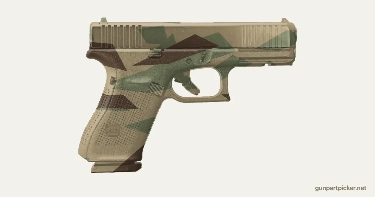 Astillas en aerosol para Glock 19, pintado con colores de camuflaje Krylon