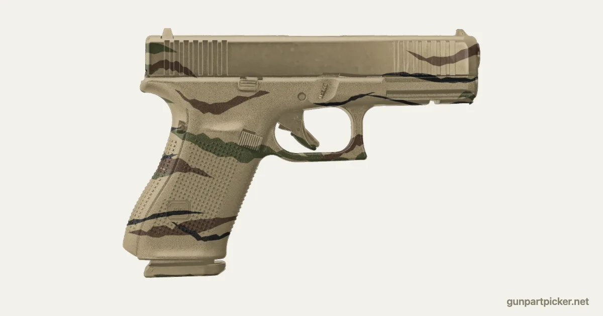 Rayas de tigre en aerosol para Glock 21, pintado con colores de camuflaje Krylon