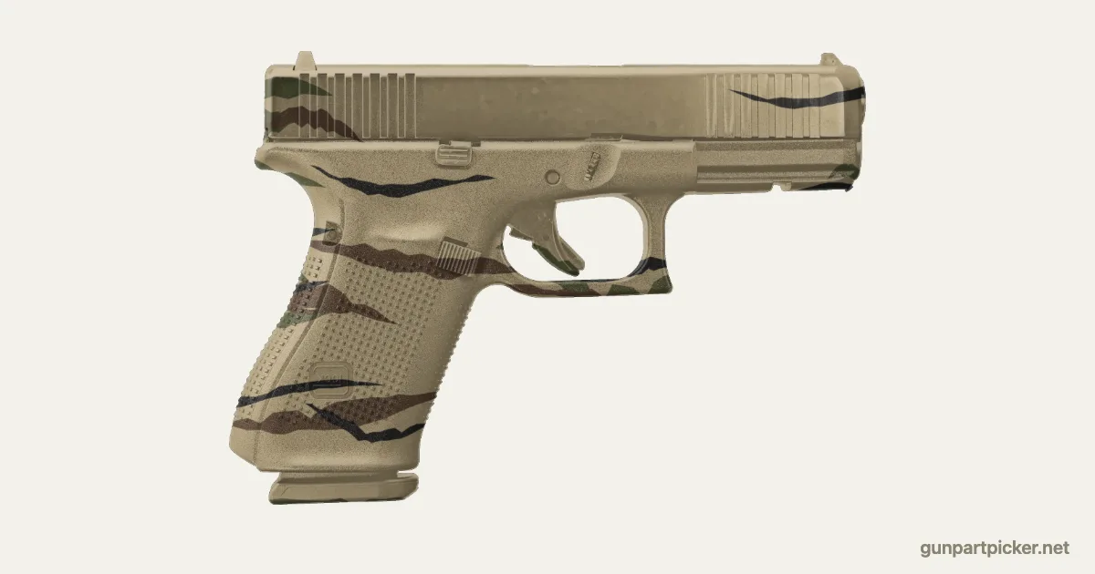 Rayas de tigre en aerosol para Glock 23, pintado con colores de camuflaje Krylon
