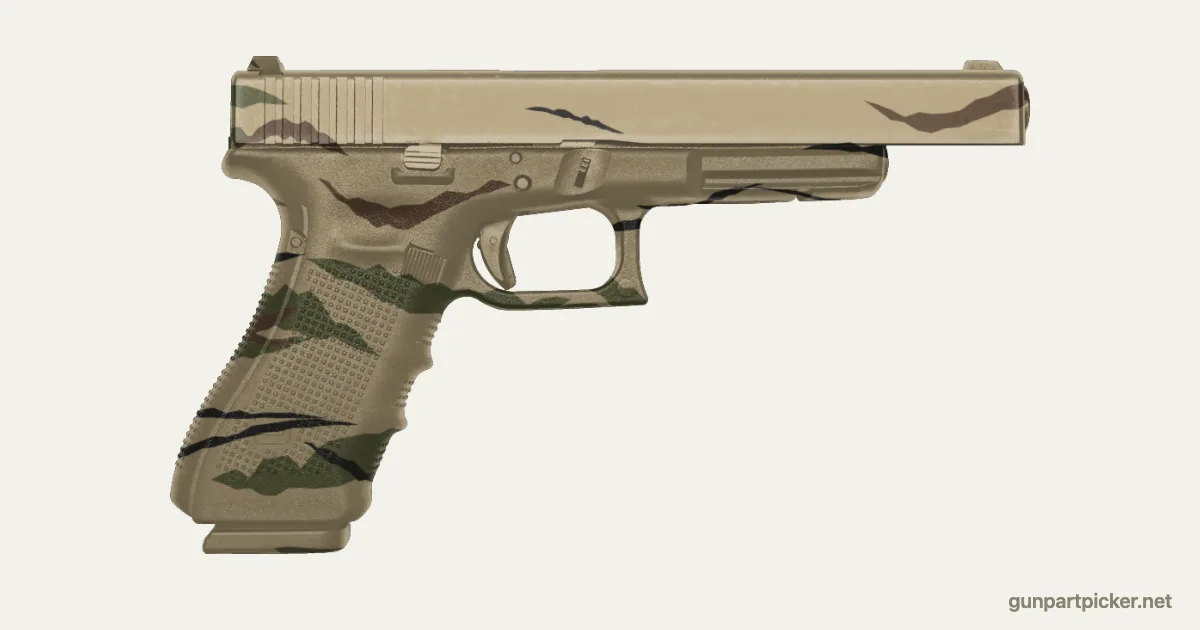 Rayas de tigre en aerosol para Glock 24, pintado con colores de camuflaje Krylon