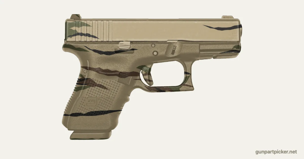 Rayas de tigre en aerosol para Glock 30S, pintado con colores de camuflaje Krylon