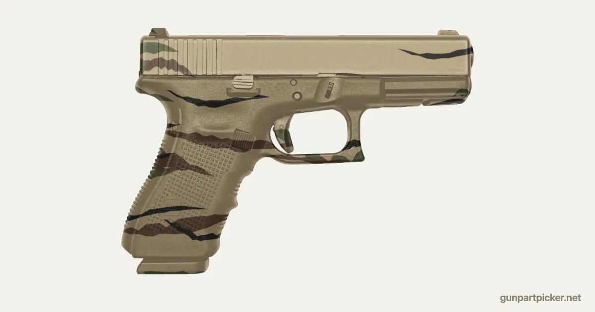 Rayas de tigre en aerosol para Glock 32, pintado con colores de camuflaje Krylon