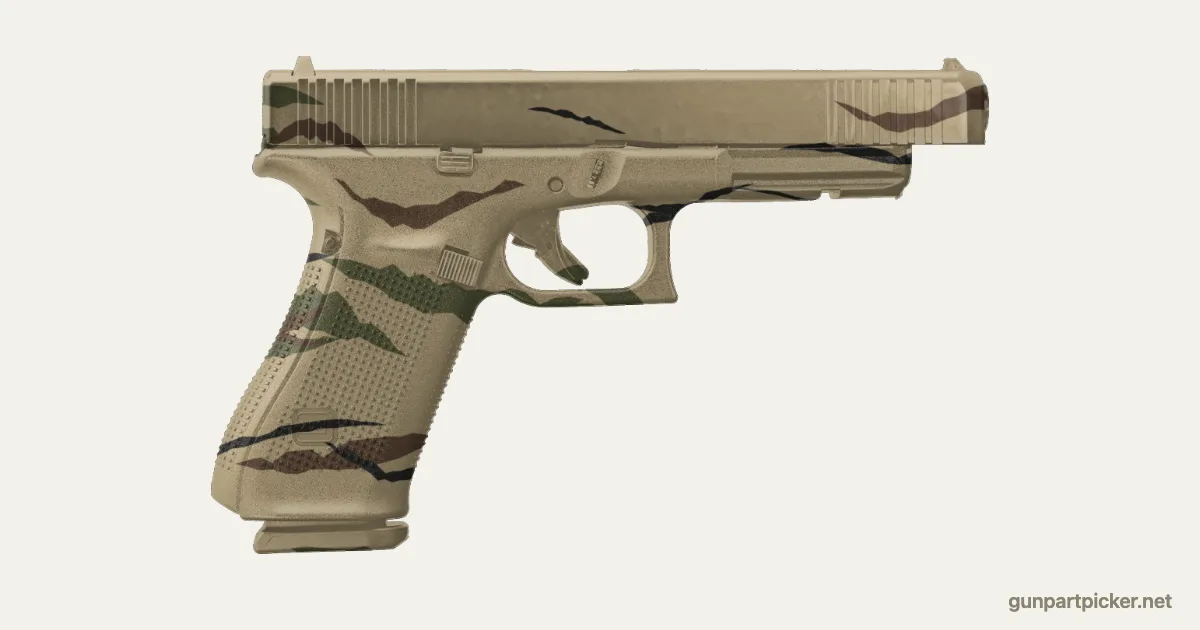 Rayas de tigre en aerosol para Glock 34, pintado con colores de camuflaje Krylon