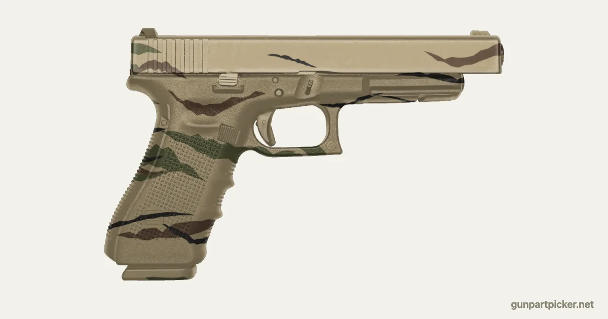 Rayas de tigre en aerosol para Glock 35, pintado con colores de camuflaje Krylon