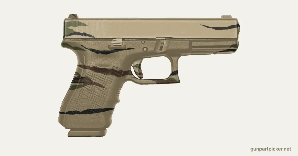 Rayas de tigre en aerosol para Glock 36, pintado con colores de camuflaje Krylon