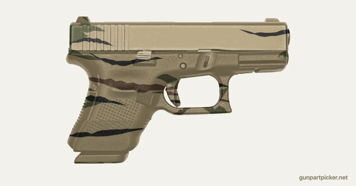 Rayas de tigre en aerosol para Glock 39, pintado con colores de camuflaje Krylon