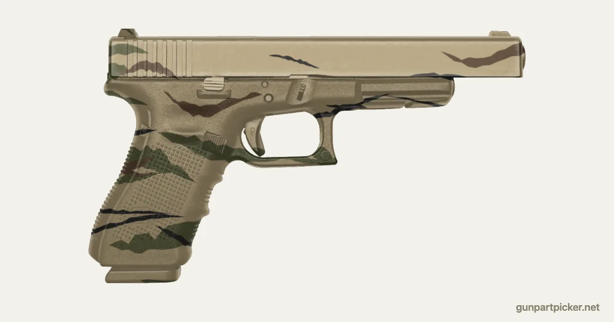 Rayas de tigre en aerosol para Glock 40, pintado con colores de camuflaje Krylon