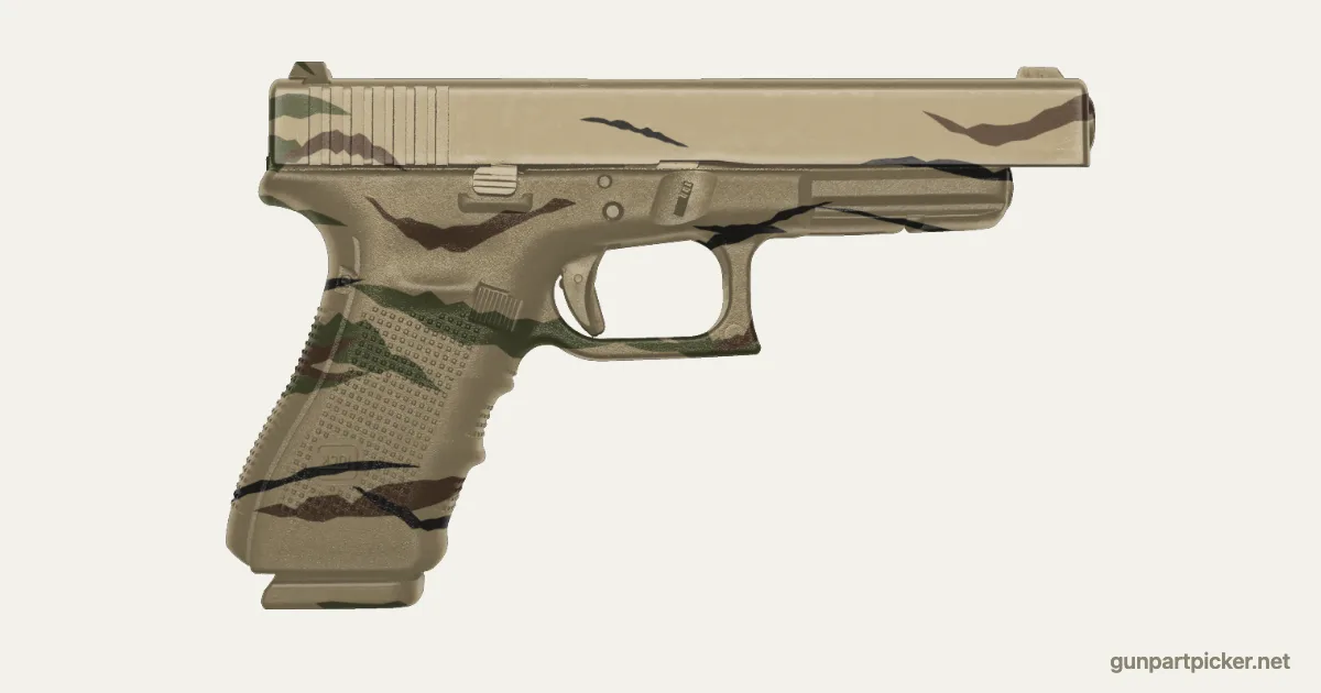 Rayas de tigre en aerosol para Glock 41, pintado con colores de camuflaje Krylon