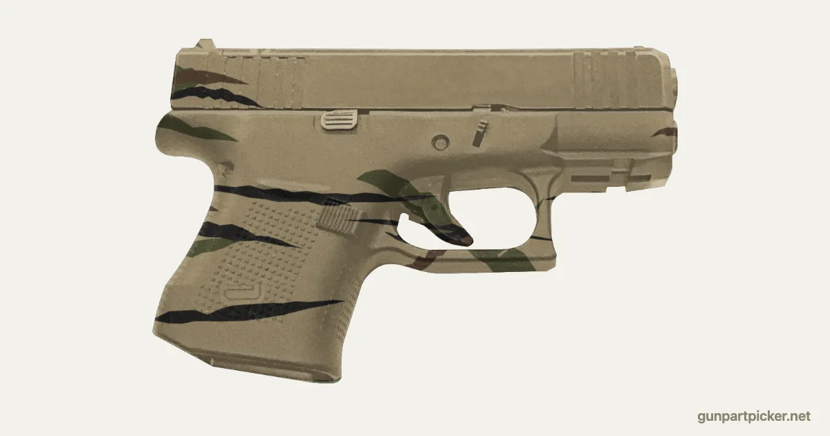 Rayas de tigre en aerosol para Glock 42, pintado con colores de camuflaje Krylon