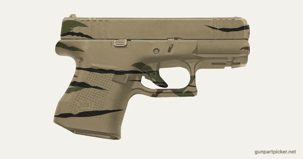 Rayas de tigre en aerosol para Glock 43, pintado con colores de camuflaje Krylon