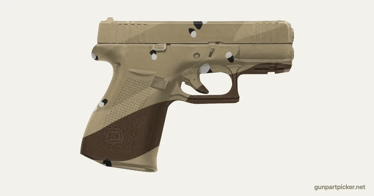 Chispas de chocolate en aerosol para Glock 43X, pintado con colores de camuflaje Krylon