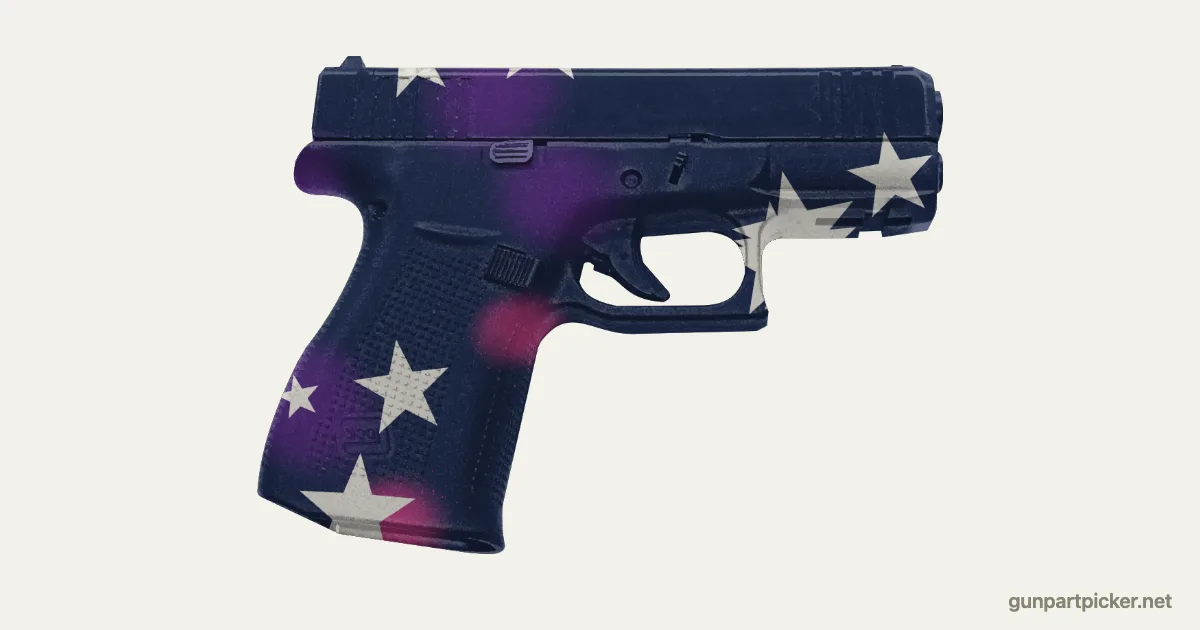Galaxy en aerosol para Glock 43X, camuflaje de Fortnite, pintado con colores de camuflaje Krylon