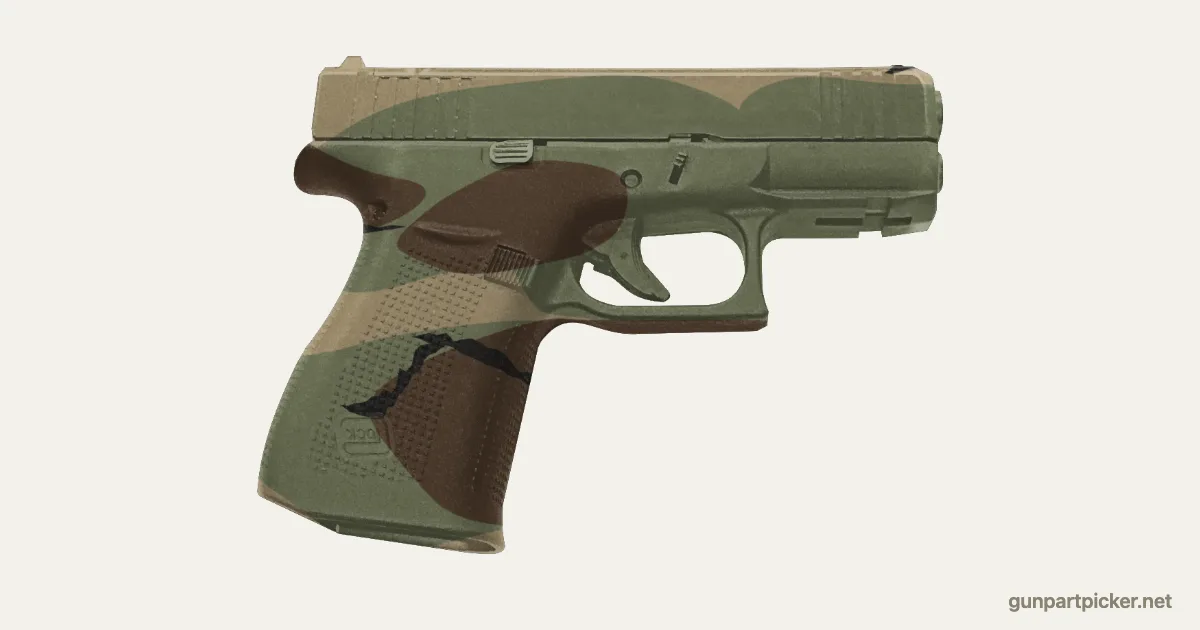 Boscoso M81 en aerosol para Glock 43X, pintado con colores de camuflaje Krylon