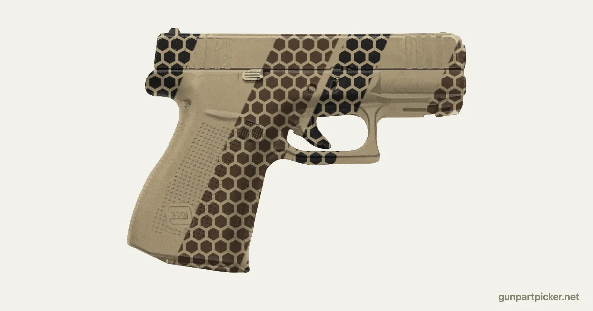 Bandas de piel de serpiente en aerosol para Glock 43X, pintado con colores de camuflaje Krylon