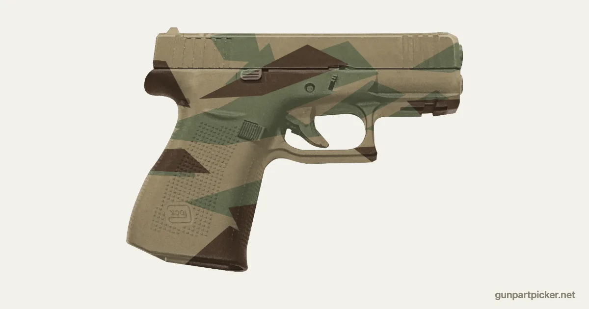 Astillas en aerosol para Glock 43X, pintado con colores de camuflaje Krylon