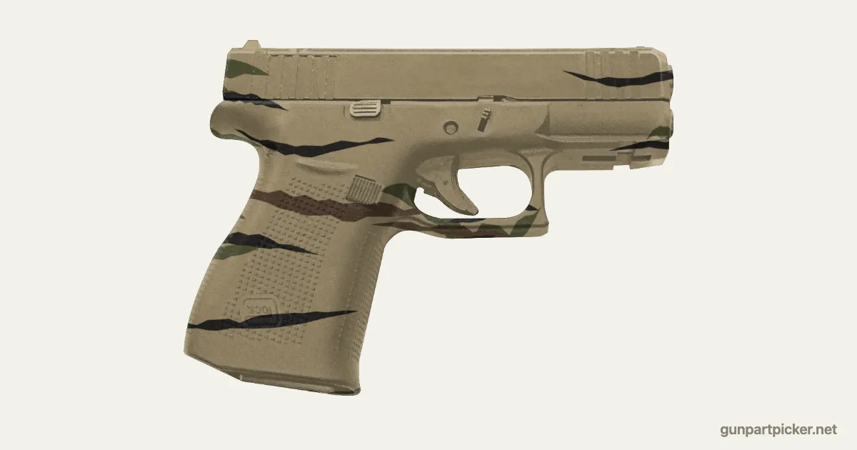 Rayas de tigre en aerosol para Glock 43X, pintado con colores de camuflaje Krylon