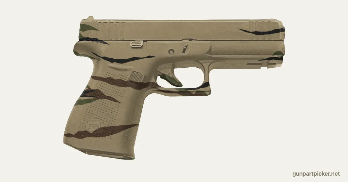 Rayas de tigre en aerosol para Glock 48, pintado con colores de camuflaje Krylon