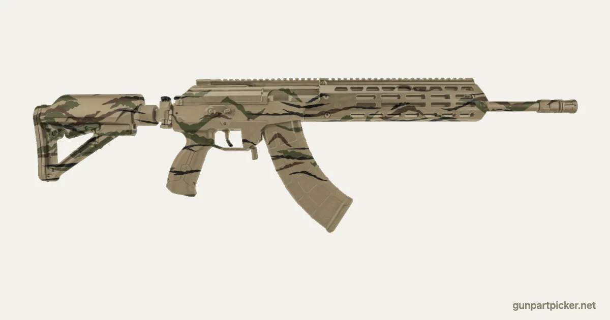 Rayas de tigre en aerosol para Galil ACE, pintado con colores de camuflaje Krylon