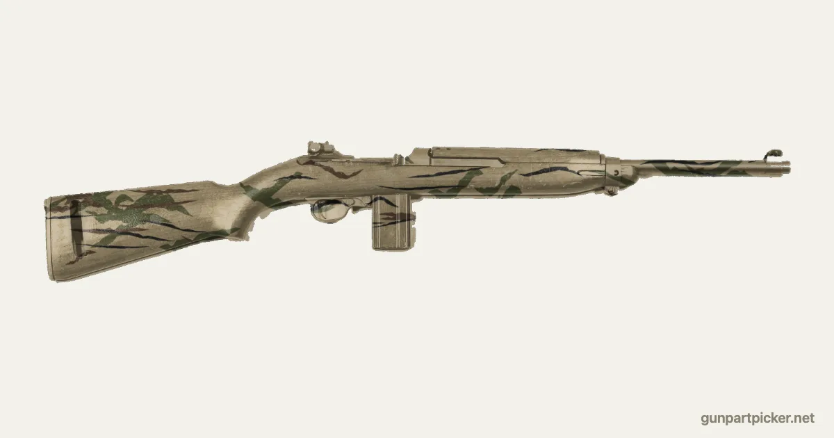 Rayas de tigre en aerosol para M1 Carbine, pintado con colores de camuflaje Krylon