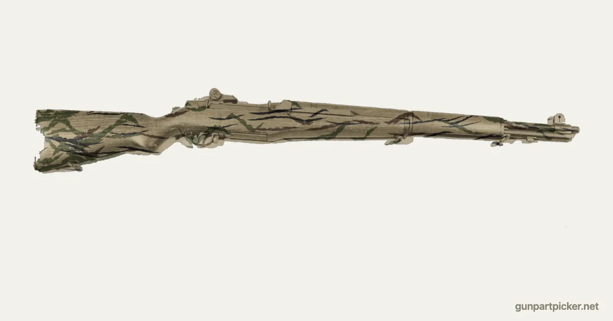 Rayas de tigre en aerosol para M1 Garand, pintado con colores de camuflaje Krylon