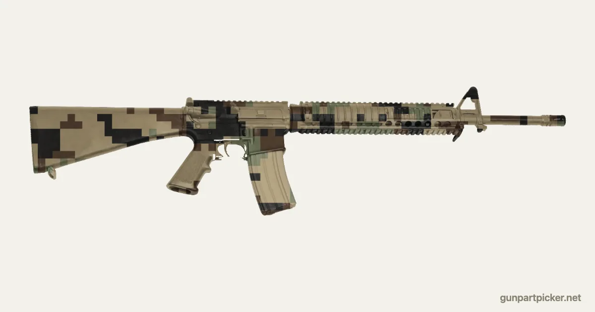 Digital boscoso en aerosol para M16A4, pintado con colores de camuflaje Krylon