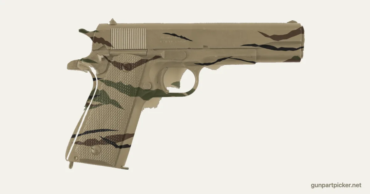 Rayas de tigre en aerosol para 1911, pintado con colores de camuflaje Krylon