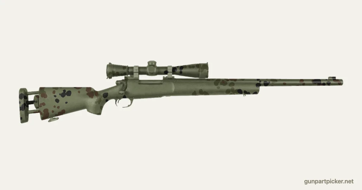 Puntos flecktarn en aerosol para M24, pintado con colores de camuflaje Krylon
