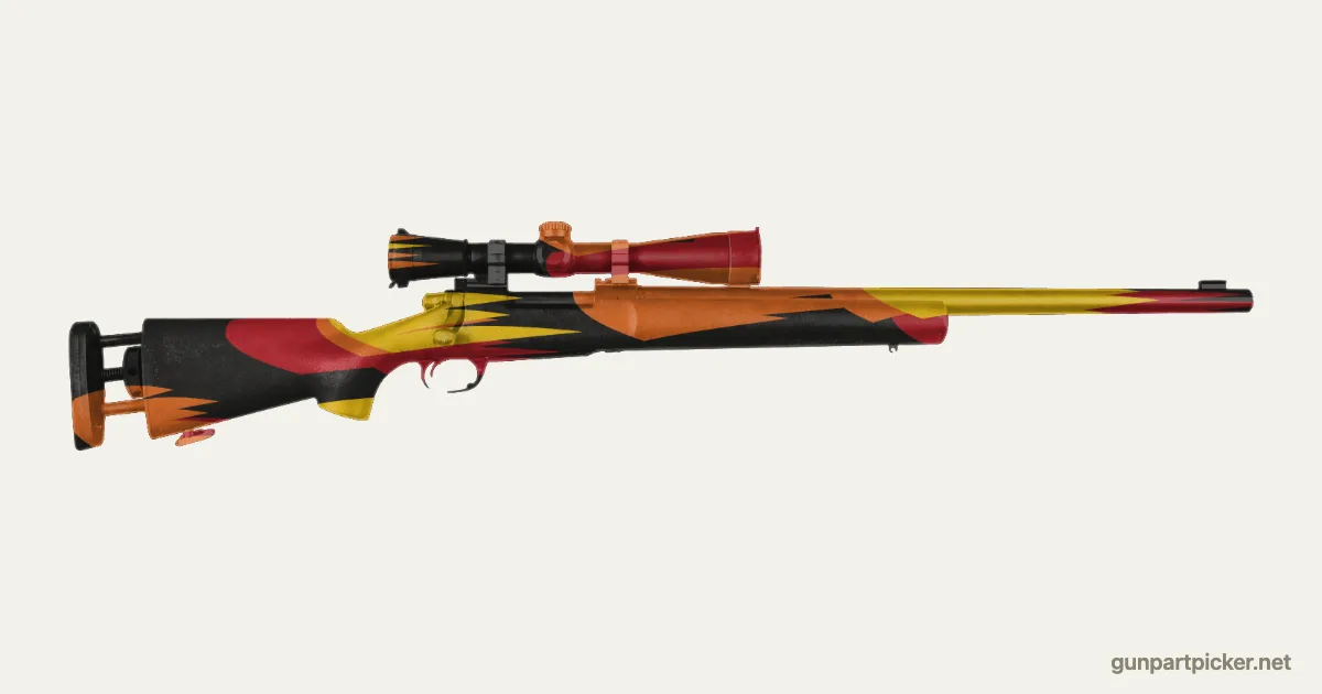 Hot Rod Flames en aerosol para M24, camuflaje de Custom shop, pintado con colores de camuflaje Krylon