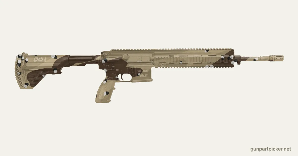 Chispas de chocolate en aerosol para M27 / HK416, pintado con colores de camuflaje Krylon
