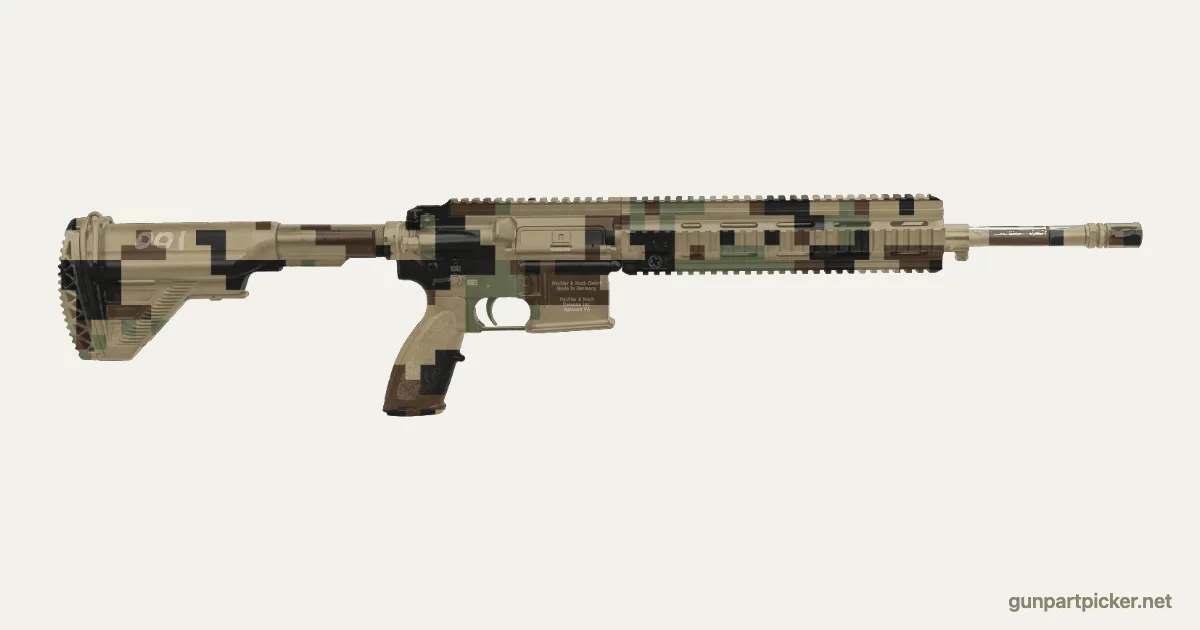 Digital boscoso en aerosol para M27 / HK416, pintado con colores de camuflaje Krylon