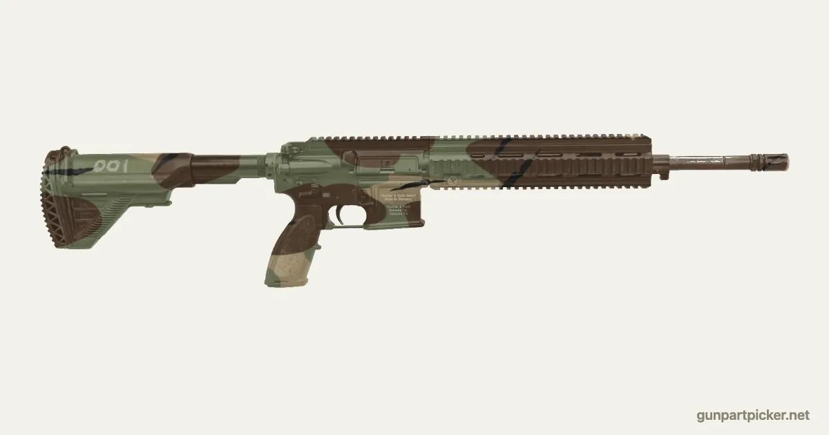 Boscoso M81 en aerosol para M27 / HK416, pintado con colores de camuflaje Krylon