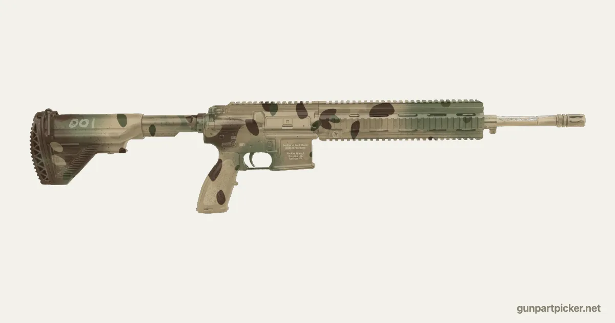 Multiterreno en aerosol para M27 / HK416, pintado con colores de camuflaje Krylon