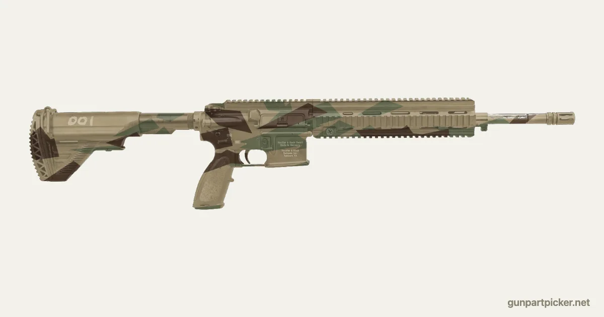 Astillas en aerosol para M27 / HK416, pintado con colores de camuflaje Krylon