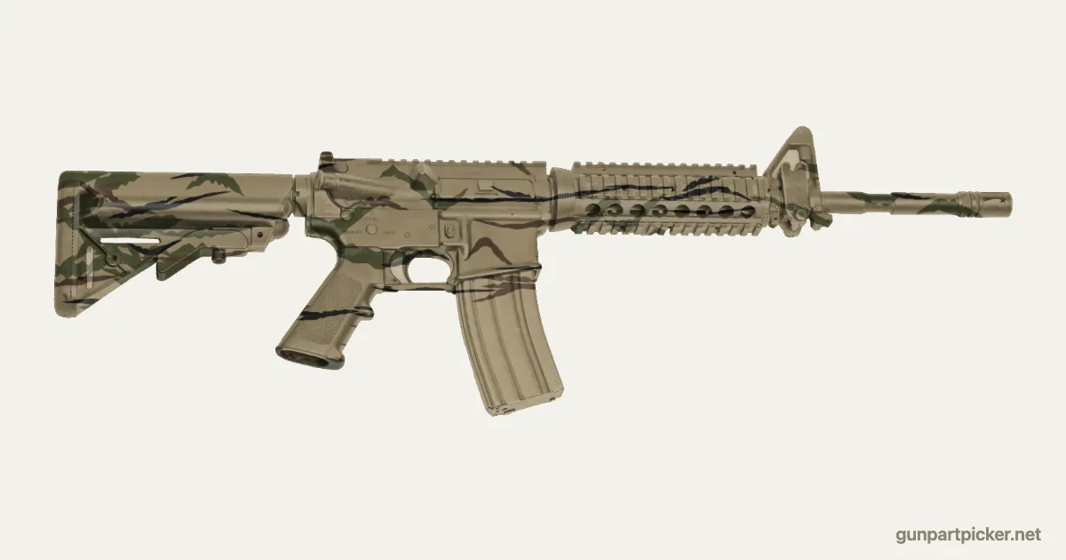 Rayas de tigre en aerosol para M4, pintado con colores de camuflaje Krylon