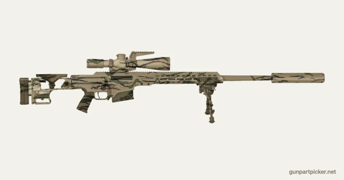 Rayas de tigre en aerosol para Mk 22, pintado con colores de camuflaje Krylon