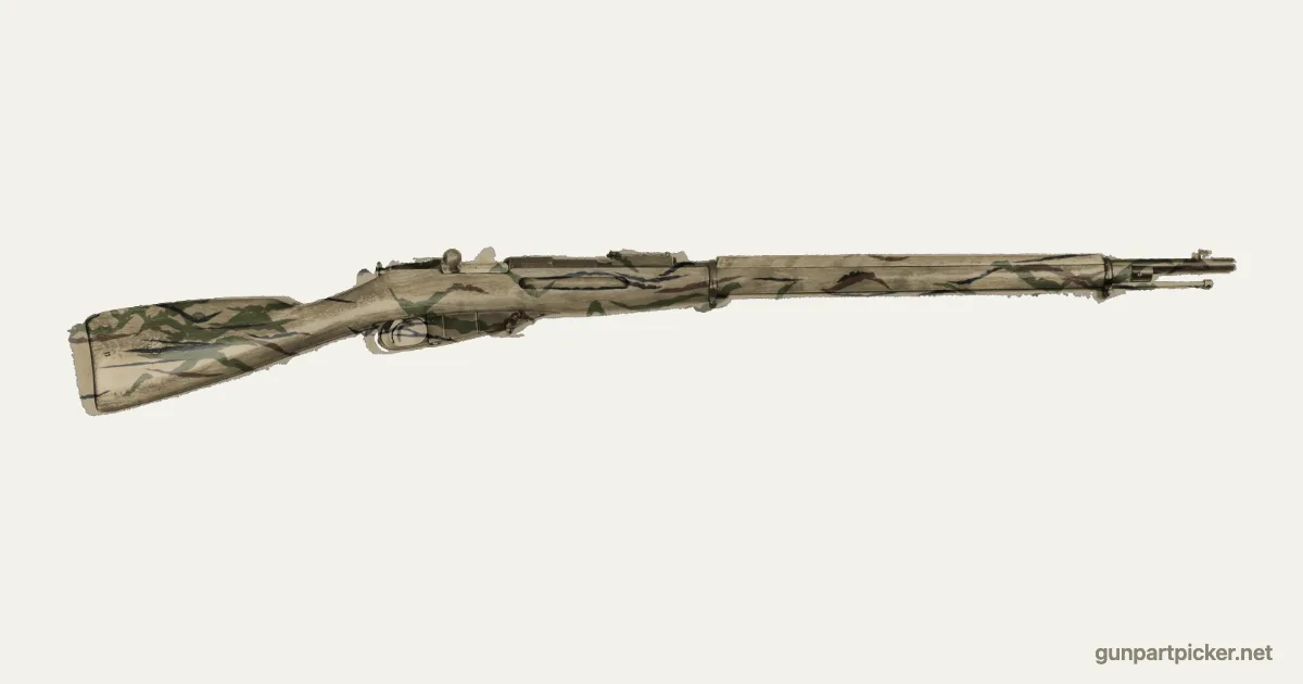 Rayas de tigre en aerosol para Mosin-Nagant, pintado con colores de camuflaje Krylon