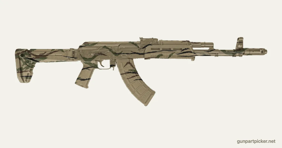 Rayas de tigre en aerosol para PSA AK-103, pintado con colores de camuflaje Krylon