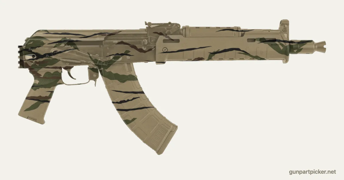 Rayas de tigre en aerosol para PSA AK-104, pintado con colores de camuflaje Krylon