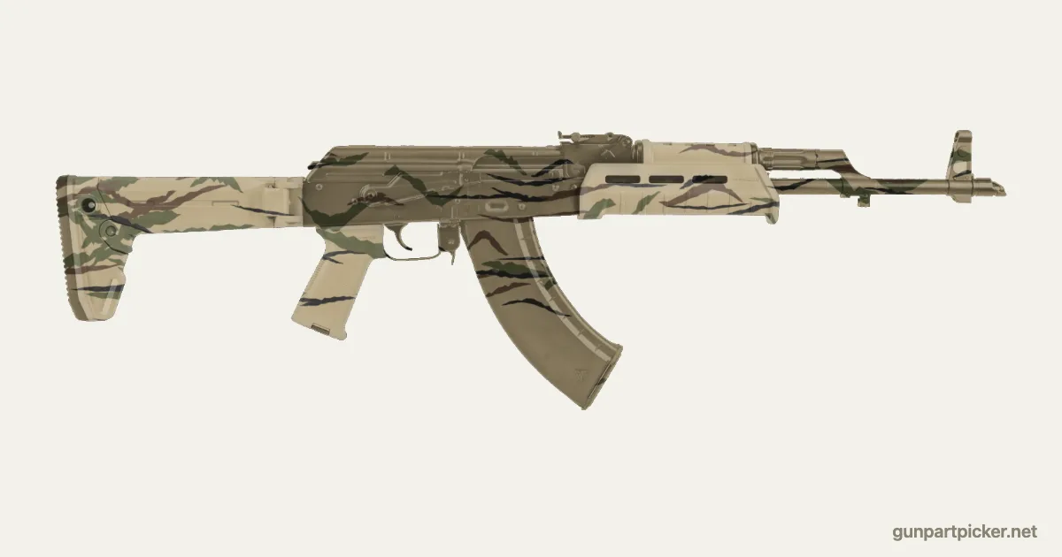 Rayas de tigre en aerosol para PSA MOEkov, pintado con colores de camuflaje Krylon