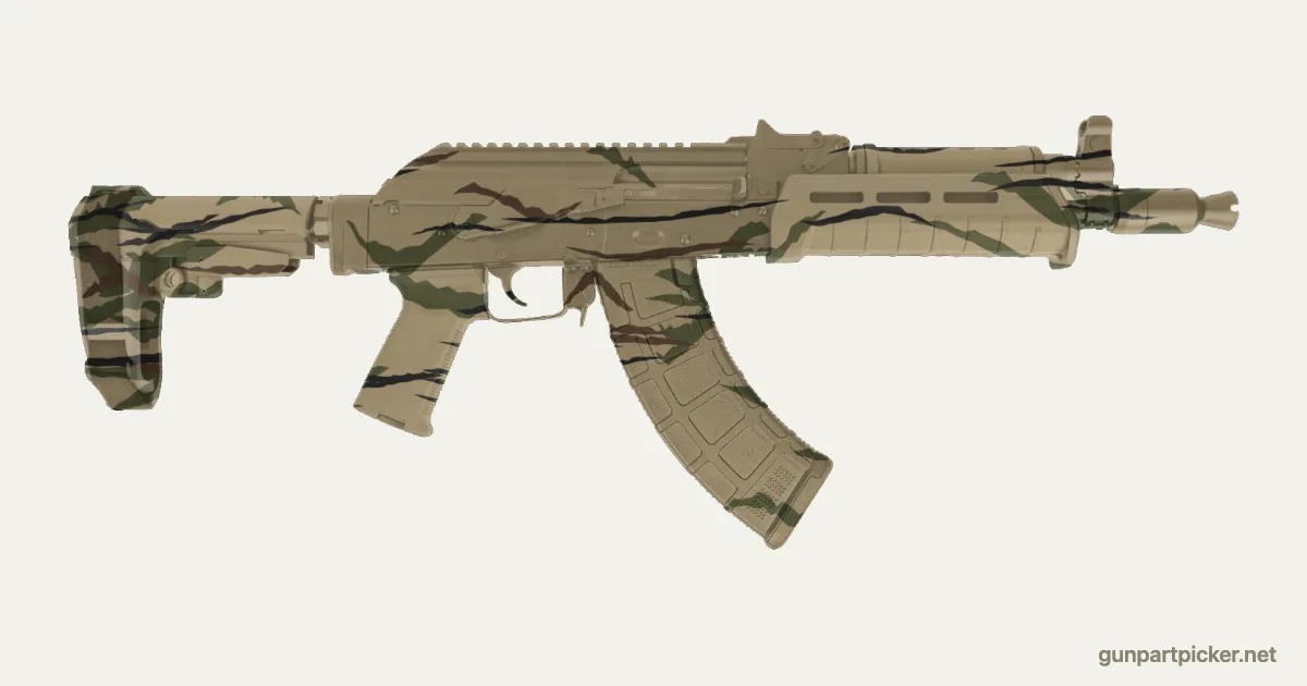 Rayas de tigre en aerosol para PSA AK-P, pintado con colores de camuflaje Krylon