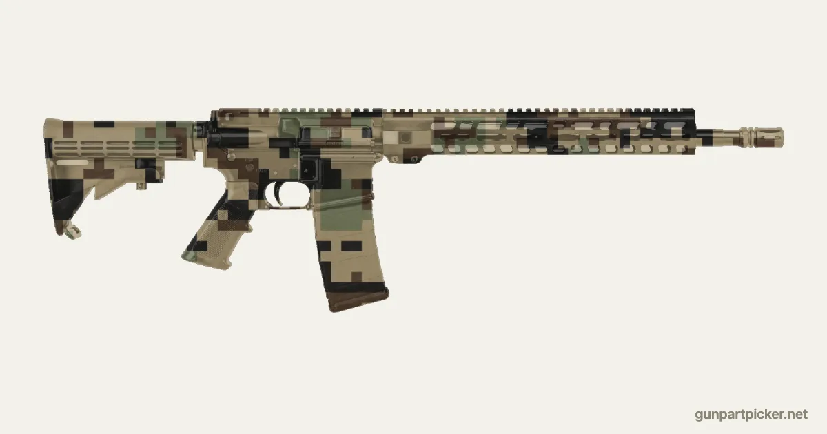 Digital boscoso en aerosol para PSA PA-15, pintado con colores de camuflaje Krylon