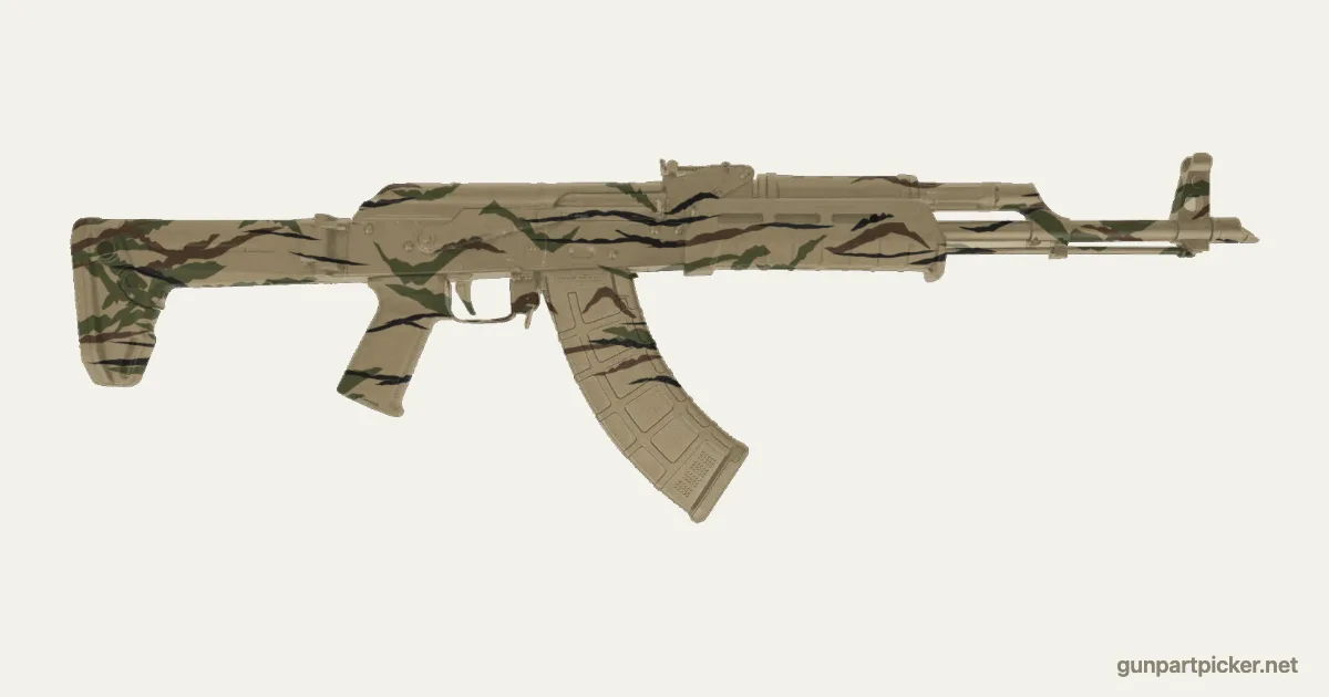 Rayas de tigre en aerosol para PSAK GF5 MOEkov, pintado con colores de camuflaje Krylon