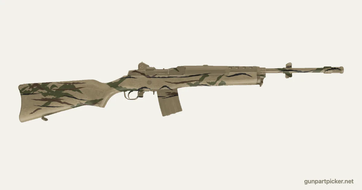 Rayas de tigre en aerosol para Ruger Mini-14, pintado con colores de camuflaje Krylon
