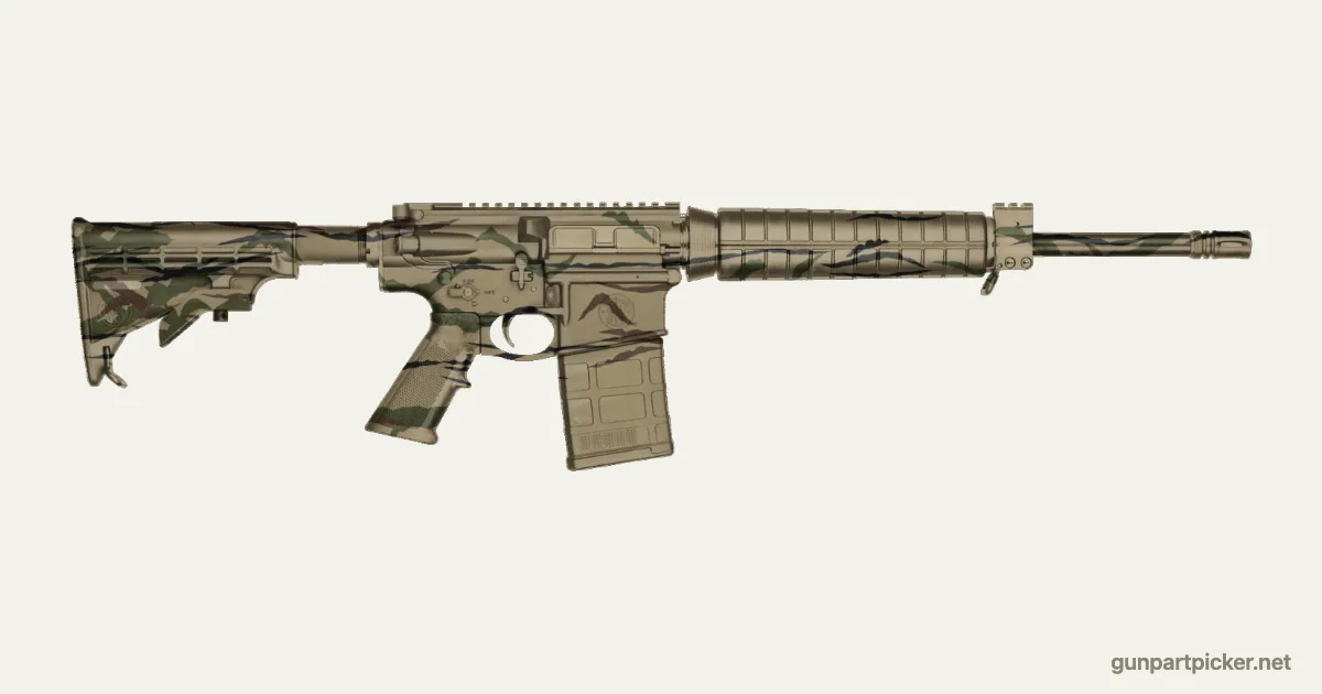 Rattle can Tiger Stripe S&W M&P10 Sport paint job, painted in Krylon camo colors