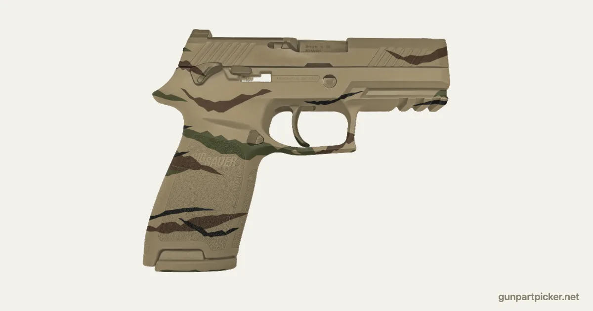 Rayas de tigre en aerosol para SIG M18, pintado con colores de camuflaje Krylon