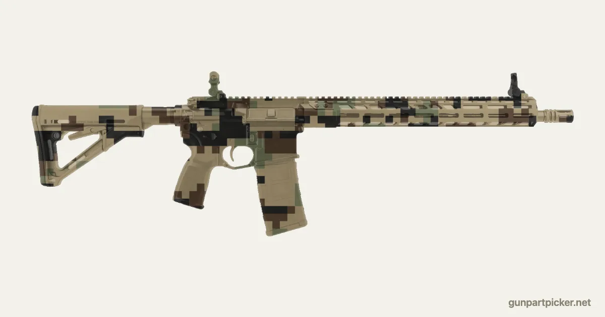 Digital boscoso en aerosol para Sig M400, pintado con colores de camuflaje Krylon