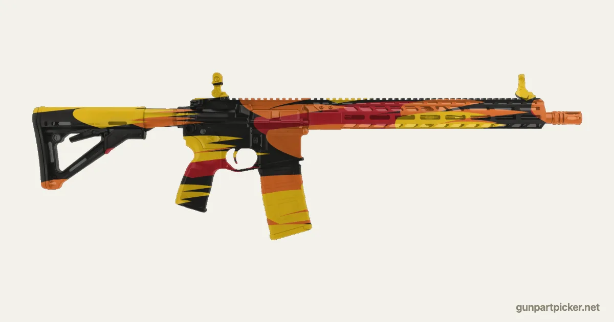 Hot Rod Flames en aerosol para Sig M400, camuflaje de Custom shop, pintado con colores de camuflaje Krylon