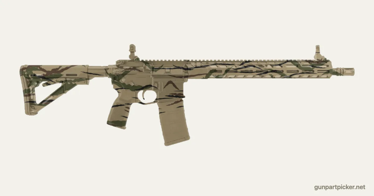 Rayas de tigre en aerosol para Sig M400, pintado con colores de camuflaje Krylon