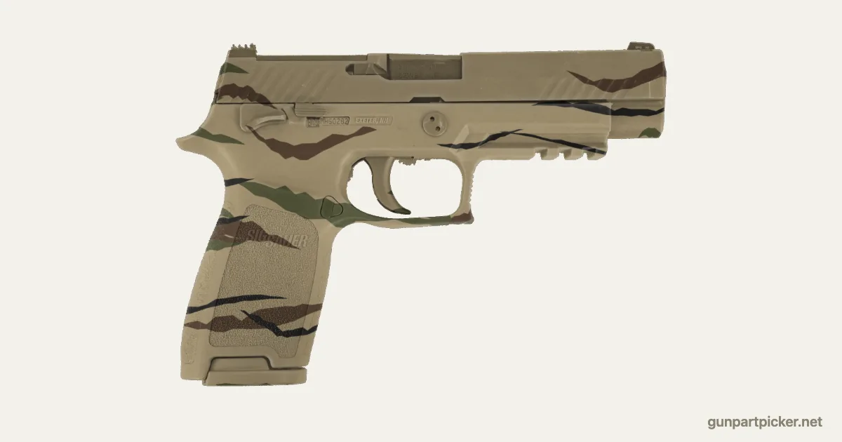 Rayas de tigre en aerosol para SIG M17 / P320, pintado con colores de camuflaje Krylon