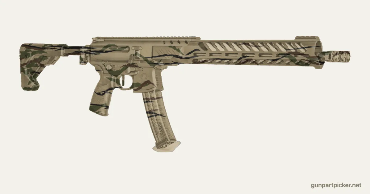 Rattle can Tiger Stripe Sig MPX PCC paint job, painted in Krylon camo colors